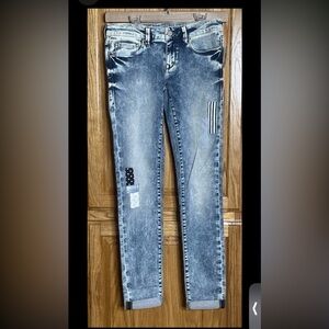 NEW Mavi Jeans Womens 27/33 Acid Wash Serena Low-Rise Super Skinny Prep Hipster